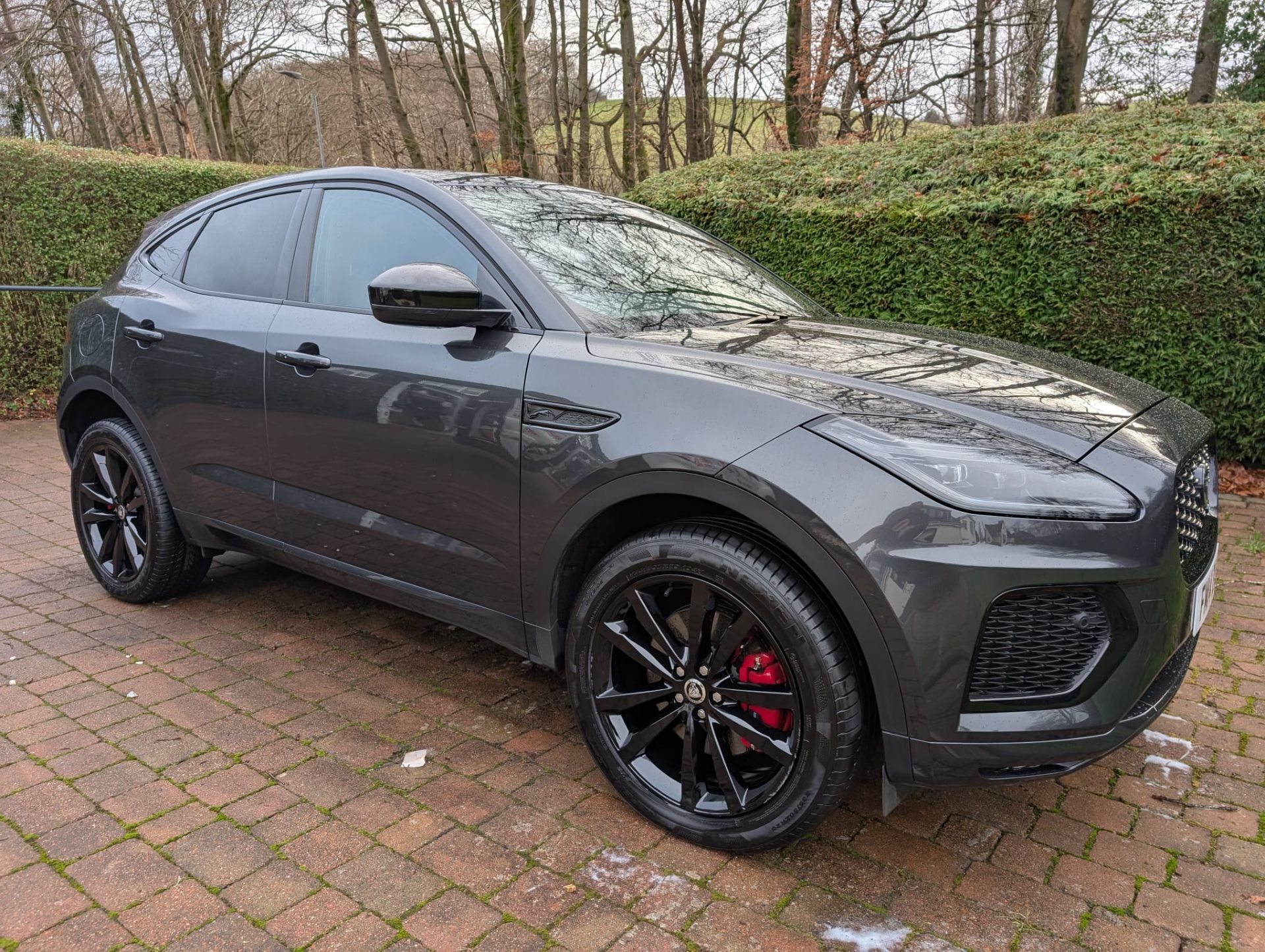 Grey Jaguar E-Pace after exterior detail