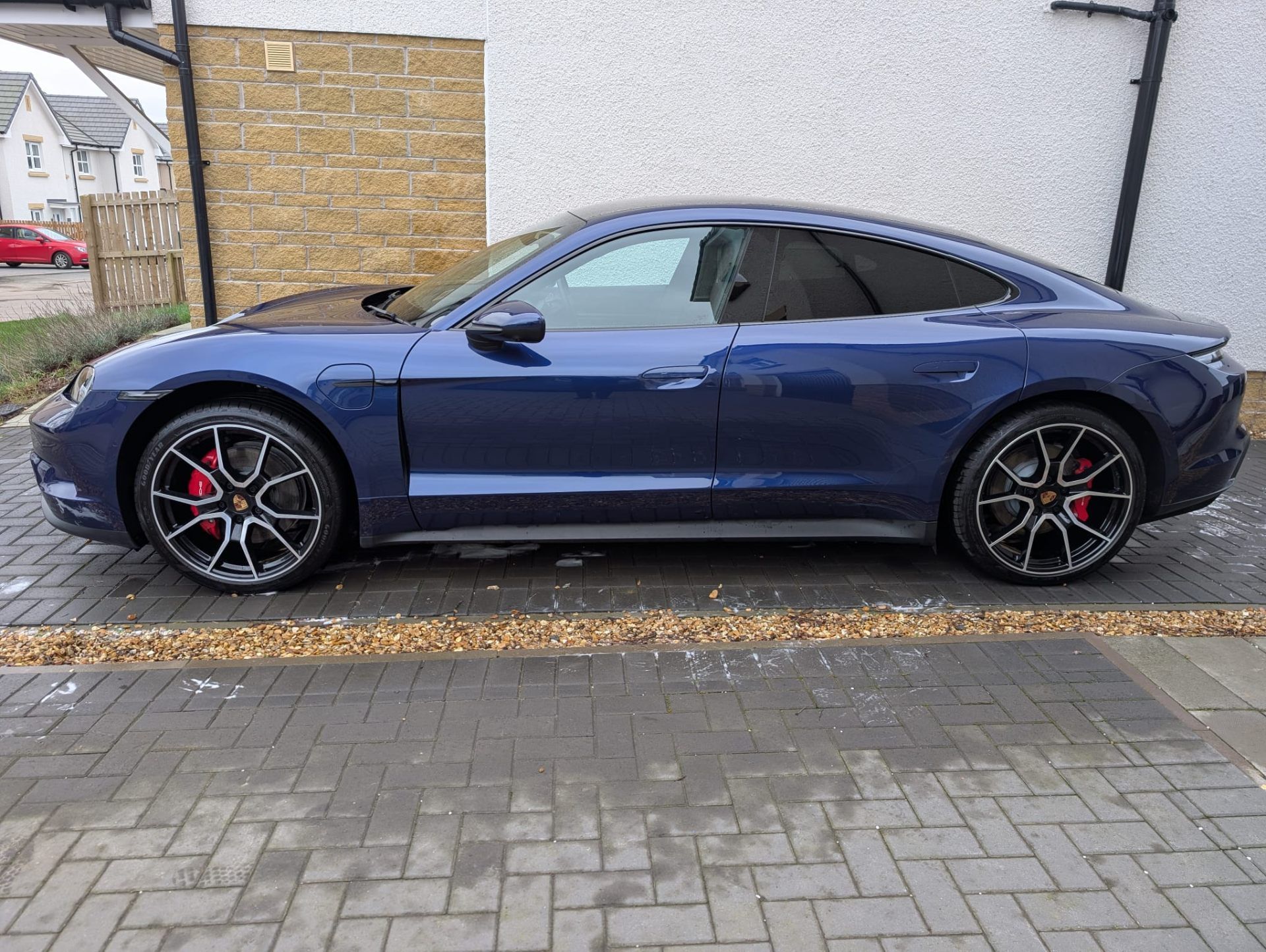 Porsche Taycan side profile after exterior detail