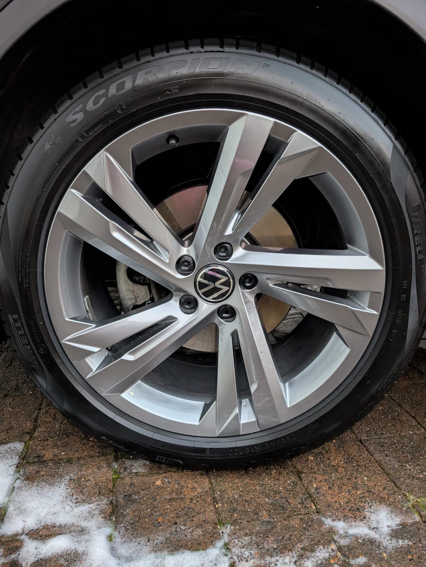 VW alloy wheel close-up after wheel detail